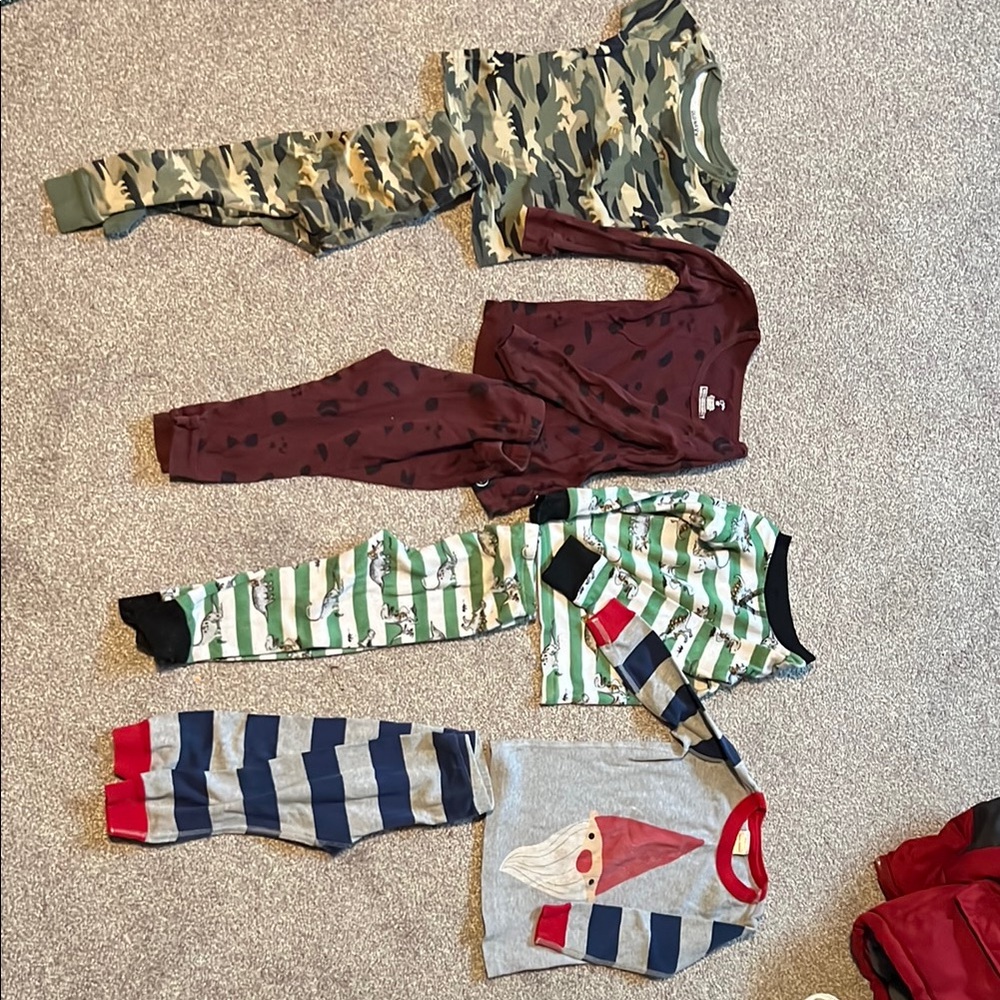 Children's Pajama Set - Camouflage, Maroon, Striped